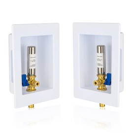 2-PACK GUOFIS Ice Maker Outlet Box with Hammer Arrestor,1/2" PEX-A Expansion Inlet x 1/4"OD Compression Outlet,Icemaker Box with 1/4-Turn Ball Valve