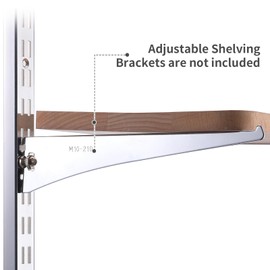 MorningRo 6 Pcs 47.5 Inches Shelf Rails Bracket Track Upright Closet System Hardware Adjustable Wall Standard Shelf Standards for Pantries, Linen Closets, Laundry Rooms, Utility Rooms (Sliver)