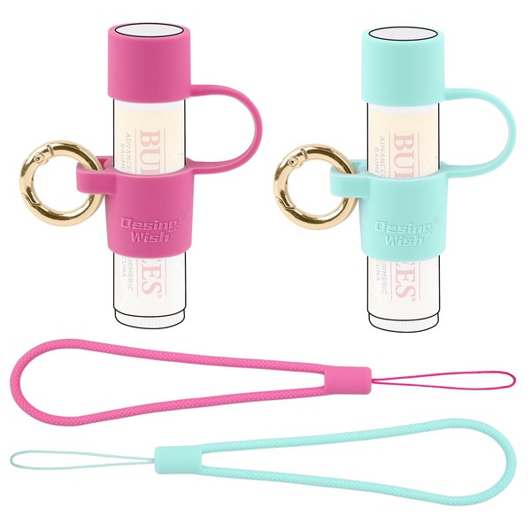 Desing Wish 2 PCS Silicone Lip Balm Holder with Cap