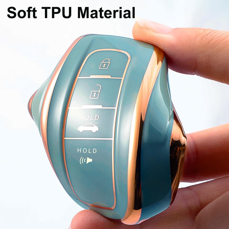OLLEN TPU Key Fob Cover with Bling Ring, Fit for