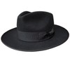 Wool Crushable Fedora Hats for Men Women Black Lightweight Wide