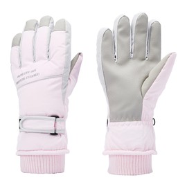 DOZNOZRI Winter Women Ski Gloves, Waterproof Touch Screen Thermal Gloves with Fleece, Windproof Snowboard Gloves for Skiing Hiking and Cycling (Pink)