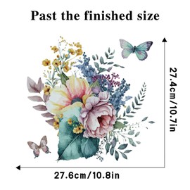 Traziewell Girls Flower Wall Stickers for Bedrooms Wall Stickers Flowers Large Wall Stickers for Girls Flower Wall Decals Floral Butterfly Wall Art Stickers for Living Room Bathroom Decor 0814
