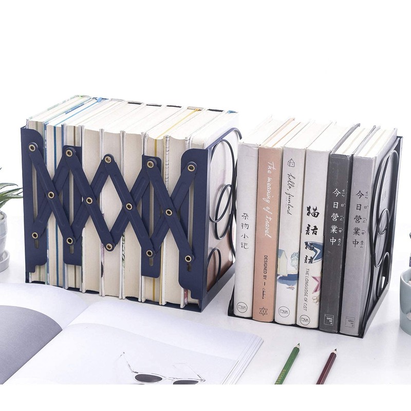 Adjustable Bookends Metal Book Ends for Heavy Book Holder Heavy