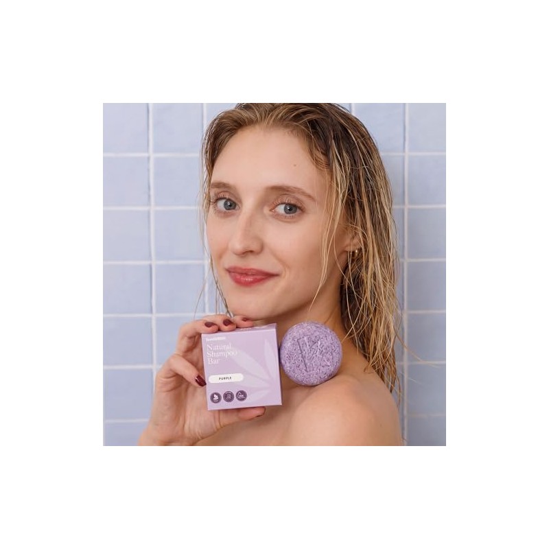 Seek Bamboo Champú Sólido Morado Para Cabello Rubio, Plateado Y