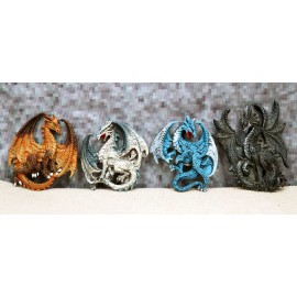 Ruth Thompson Set of 4 Legendary Elemental Dragon Refrigerator Magnets Figurines