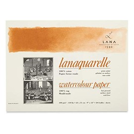 Lanaquarelle Watercolor Paper 140 lb. Block (20 Sheets) 9x12" - Hot Press