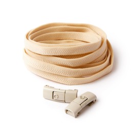 TEEZY No Tie Shoe Laces for Trainers | Premium Elastic Weave & Quick Lock Buckle | Flat Shoe Laces For Adults & Kids | Elastic Shoelaces Black White Laces No Tie | ACCELERATOR (Beige)