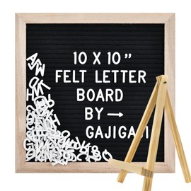 Felt Letter Board with Letters Changeable, Frame Wooden Message Board, Numbers, Symbols & Letters 340 Piece, Tripod Stand, for Baby Announcements, Milestones, Tabletop Decor, Wedding Party Decor