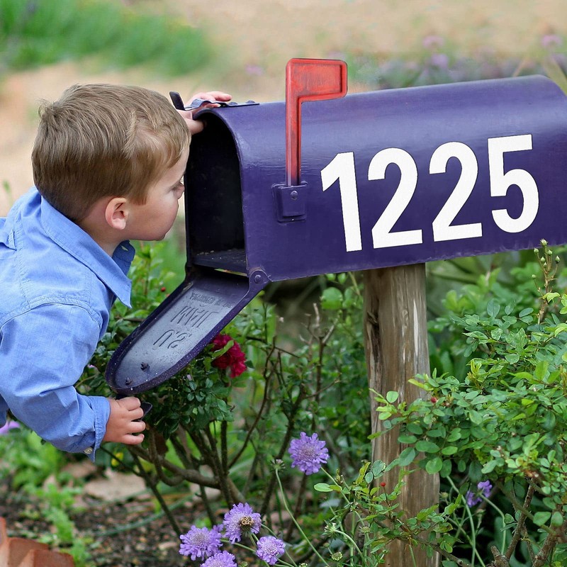 Reflective Mailbox Numbers for Outside, 40 Pcs Vinyl Waterproof White