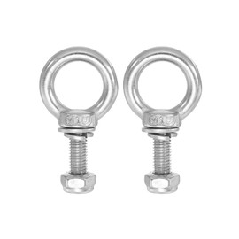 PATIKIL Lifting Shoulder Eye Bolts, M10x30 304 Stainless Steel Male Thread with Hex Screw Nut Gasket Flat Washer for Hanging Securing Chain Wire Rope, 2 Sets