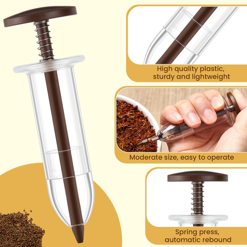 Flutesan 6 Pcs Mini Sowing Seed Dispenser Sower with 2