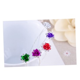 TOVINANNA 60pcs U-shaped Rhinestone Rose Hairpins for Weddings Bridal Parties Special Occasions Elegant Crystal Hair Accessories White for Hairstyles and Glamorous Looks