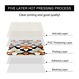 HOMETITUTE 10PCS 12x12 Inch Retro Floral Peel and Stick Floor Tiles Removable Self Adhesive Vinyl Flooring Stickers for Kitchen Bathroom Balcony Home Decor