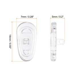 HARFINGTON 15 Pairs Eyeglass Nose Pads 5mm Thickness Silicone Anti-Slip Glasses Nose Grips Screw-in Glasses Nose Pads for Plastic Frames Glasses Sunglasses, White