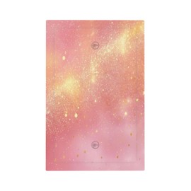Dreamy Pink The Milky Way Golden Glitter Sparkles Stars Light Switch Cover Plate 1 Gang Electrical Wall Plates Faceplate Decorative Switch Plate No Device Blank for Bedroom Decor