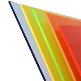 BuyPlastic L-043 Yellow Transparent Fluorescent Colored Acrylic Plexiglass Sheet, 1/8" Thick, Size 24" x 36", Plastic Plexi Glass for Crafts and More