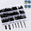 Glarks 201pcs Drywall Self-Drilling Anchors with Screws Set, 100pcs Carbon