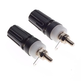 Keple 4 mm Banana Socket - Pack of 2, Black 4 mm Banana Plug with Binding Post, Panel Mounting, Solder Tag and Blank Wire Connection