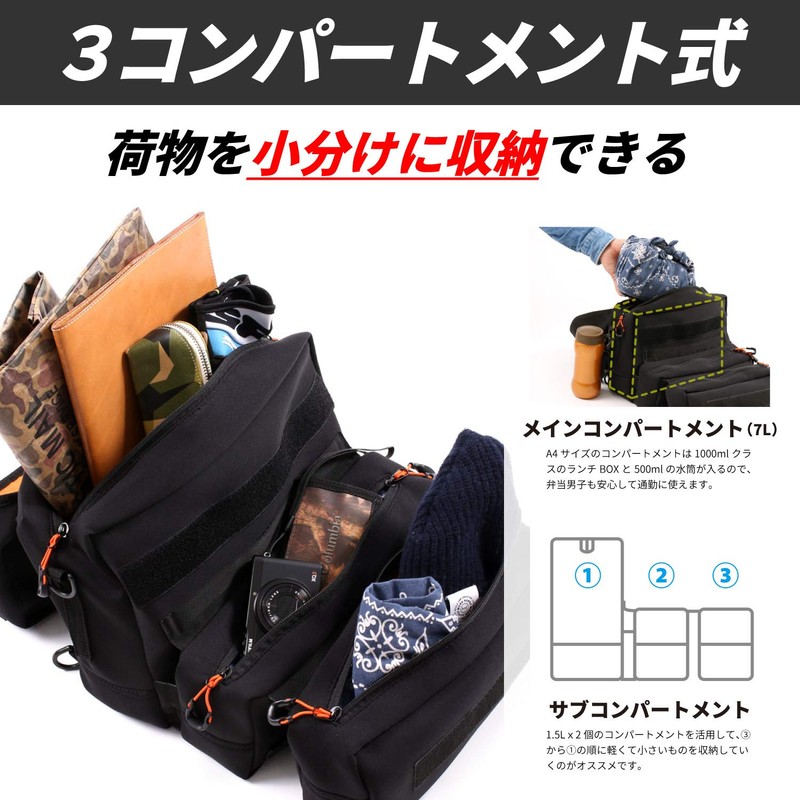 DOPPELGANGER DBT609-BK Motomedical Bag, Neoprene Side Bag for Motorcycles, 2.6