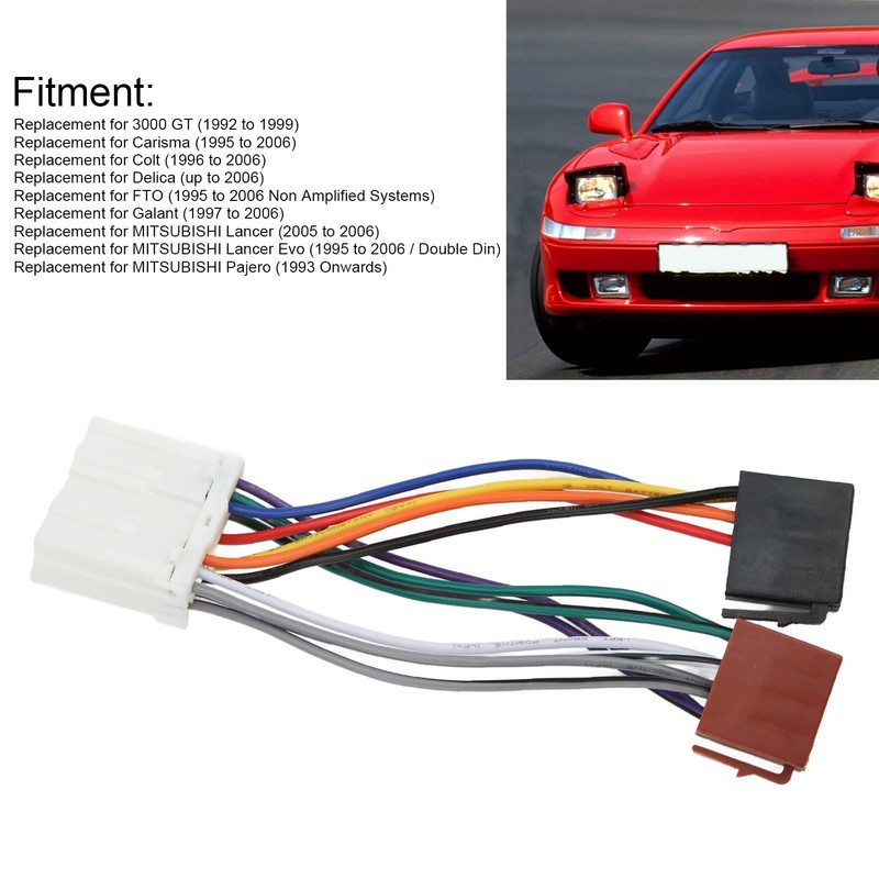 CD Player Connector, Flexible Radio ISO Wiring Harness Plastic Replacement