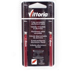 Vittoria Fully Removable Aluminium Valve Red 60mm x2 & Spanner