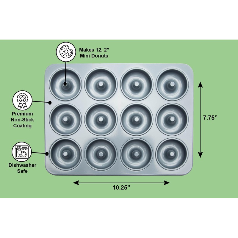 Fox Run Non-Stick Mini Donut Pan, 12-Cavity