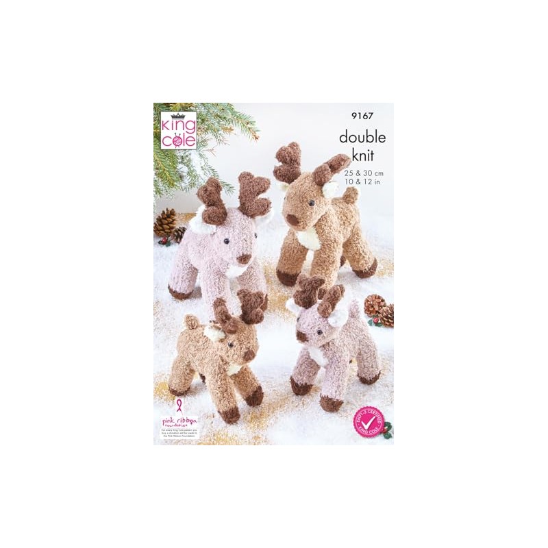 King Cole Truffle DK Reindeer Knitting Pattern (9167)