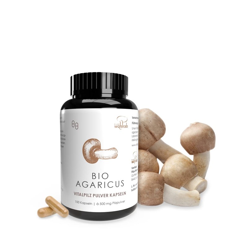 Pilze Wohlrab Organic Agaricus Powder Capsules 100 Capsules 500 mg