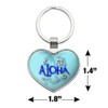 Aloha Hawaiian Greeting Hibiscus Flowers Keychain Heart Love Metal Key