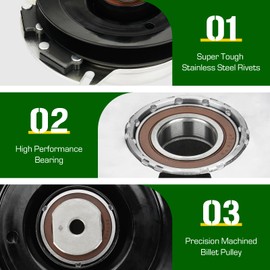 PetMigo PTO Clutch Fits for John Deere TCA23182 652B, 648R, 652R, Toro 110-0449, 117-3869, 116-1606, Hustler 601278, 601278K, Warner 5218-203, 5218-159, Z Master Z500
