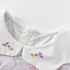 DAVE&BELLA Baby Girl Dress Long Sleeve Floral Toddler Girls Smocked Sundress Cotton Playwear Vintage Princess Dress (US, Age, 12 Months, 18 Months, Floral-Style B)