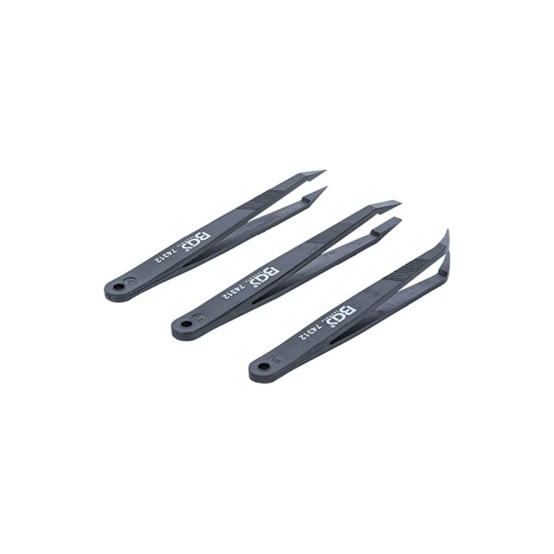 BGS 74312 | Plastic Tweezers Set | 3 Pieces