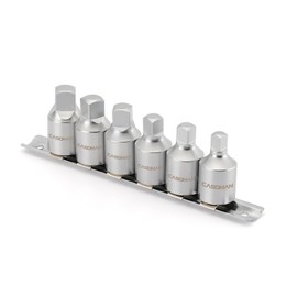 CASOMAN Oil Drain Plug Key Set, 1/2" Drive, 8mm, 10mm, 12mm, 14mm, 1/2", 3/8", 6PCS Oil Service Socket Set, Internal Square