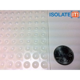Isolate It!: Small Clear 5/16" (7.9mm) Dia x 0.085" (2.2mm) H Round Sound Deadening Cabinet and Furniture Bumpers - 75 Pack