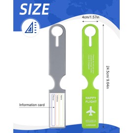 Caianwin 6 Pcs Luggage Tags PVC Suitcase Tags Waterproof Luggage Labels with Name ID Card, 6 Colors Baggage Labels Bag Tags Travel Accessories for Luggage and Checked Luggage