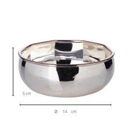 EDZARD Schale Ten (Ø 14 cm, H 6 cm) schwerversilbert aus Messing - Original Servierschale, Dekoschale, Obstschale, Servierschüssel - Schüsselschale kantig - Partner Geschenke für beide