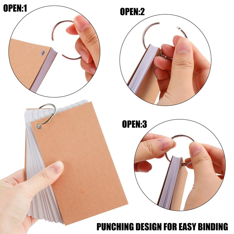 Candcamp Flash Cards,300 PCS Revision Cards White Ruled Index Cards