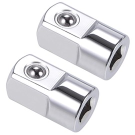 Bxian 2PCS Silver 1/4 Inch Drive Tool x 1/2 Inch Drive Socket Chrome Vanadium Steel Socket Drive Adaptor Female to Male Impact Wrench Socket Adapter