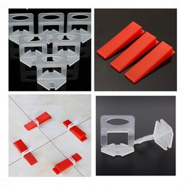 Tile Leveling System Clips 300pcs Tiles Leveler Spacers 1/16" inch(1.5mm) and 100pcs Reusable Wedges Tools