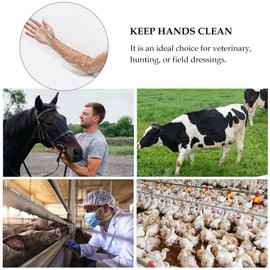 KARELLS Long Sleeve Vet Gloves,Long Sleeve Veterinary Gloves,30pc Disposable Soft Plastic Film,for Livestock Insemination,Household Cleaning (Transparent)