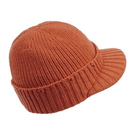 Croogo Knit Hat Winter Knit Hat with Brim Men's Women's Knitting Yarn, Thick, Thermal, Cold Protection, Small Effective Product, Large Size, Hat Watch, UV Cut, Unisex, For Spring, Autumn and Winter,