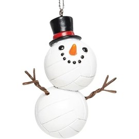 The Bridge Collection Volleyball Snowman Ornament - Unique and Fun Volleyball Smiling Snowman Christmas Tree Ornament - Keepsake Sports Ornaments