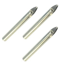 1/8" Tile Drill Bit Glass Drill Bit 3mm 3 Pack Tungsten Carbide Drill Holes in Plant Pots Wall Tile Marble Slate Travertine Sea Shells Sea Glass Jewelry Drills Hardie Drywall Fiberglass PVC Plastic