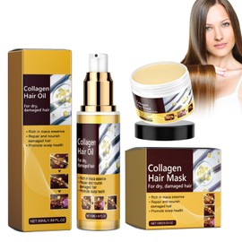 Keratin Hair Mask 50 ml and Refining 100 g for Very Dry Hair Hair Oil, Against Frizz and Drying Regenerates, Revitalises & Nourishes Dry, Damaged Hair & Scalp Conditioner (3)