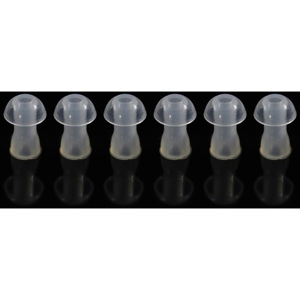 FCS Hearing aid Domes Ear Tips Silicone Earplug Domes for Pocket Hearing Instruments Ear Tip Replacement (Small- 8mm,6 Pc.)