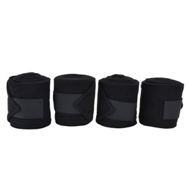 4Pcs Horse Leg Warp Self Adhesive Breathable Wear Resistant Animal Leg Bandage for Cows Horses Black
