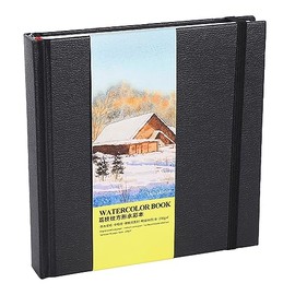 lyrlody Cuaderno de dibujo en acuarela, Libro de Diario de Acuarel con Cubierta Dura y Doble Cara, para Técnicas Húmedas y Secas