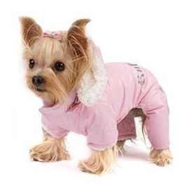 Dog Coat - "Ruffin' It" Snowsuit - Pink - Small/Medium (S/M)