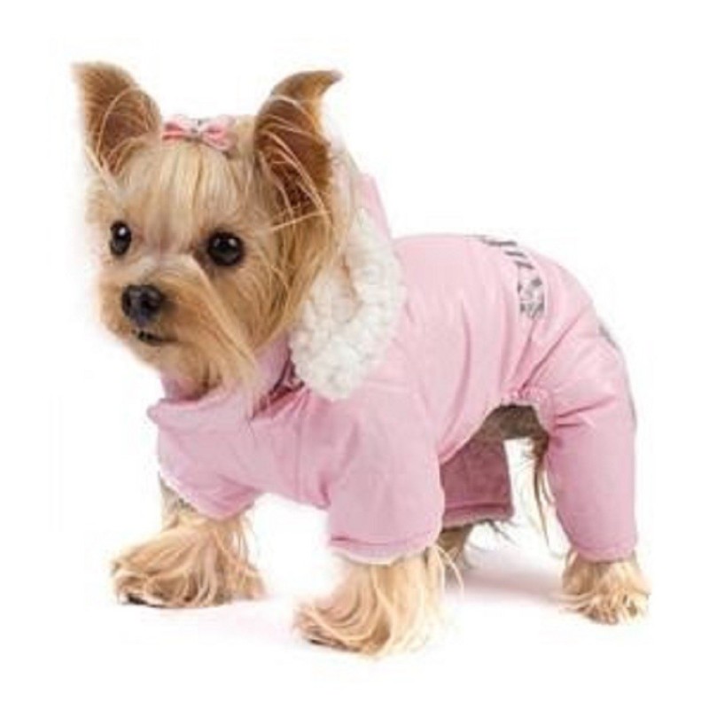 Dog Coat - "Ruffin' It" Snowsuit - Pink - Small/Medium